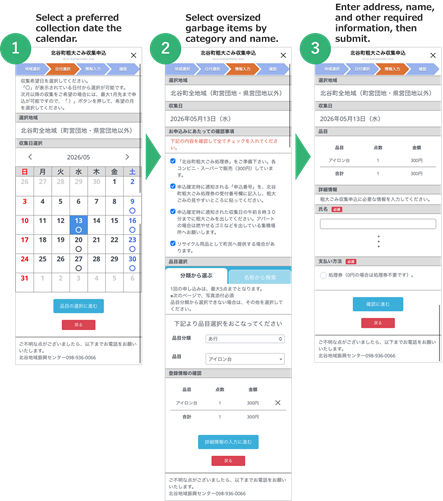 Application process via Chatan Town LINE official account